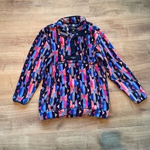 Southern Marsh FieldTec Fleece Snap Pullover Geometric Print Jacket Women’s M